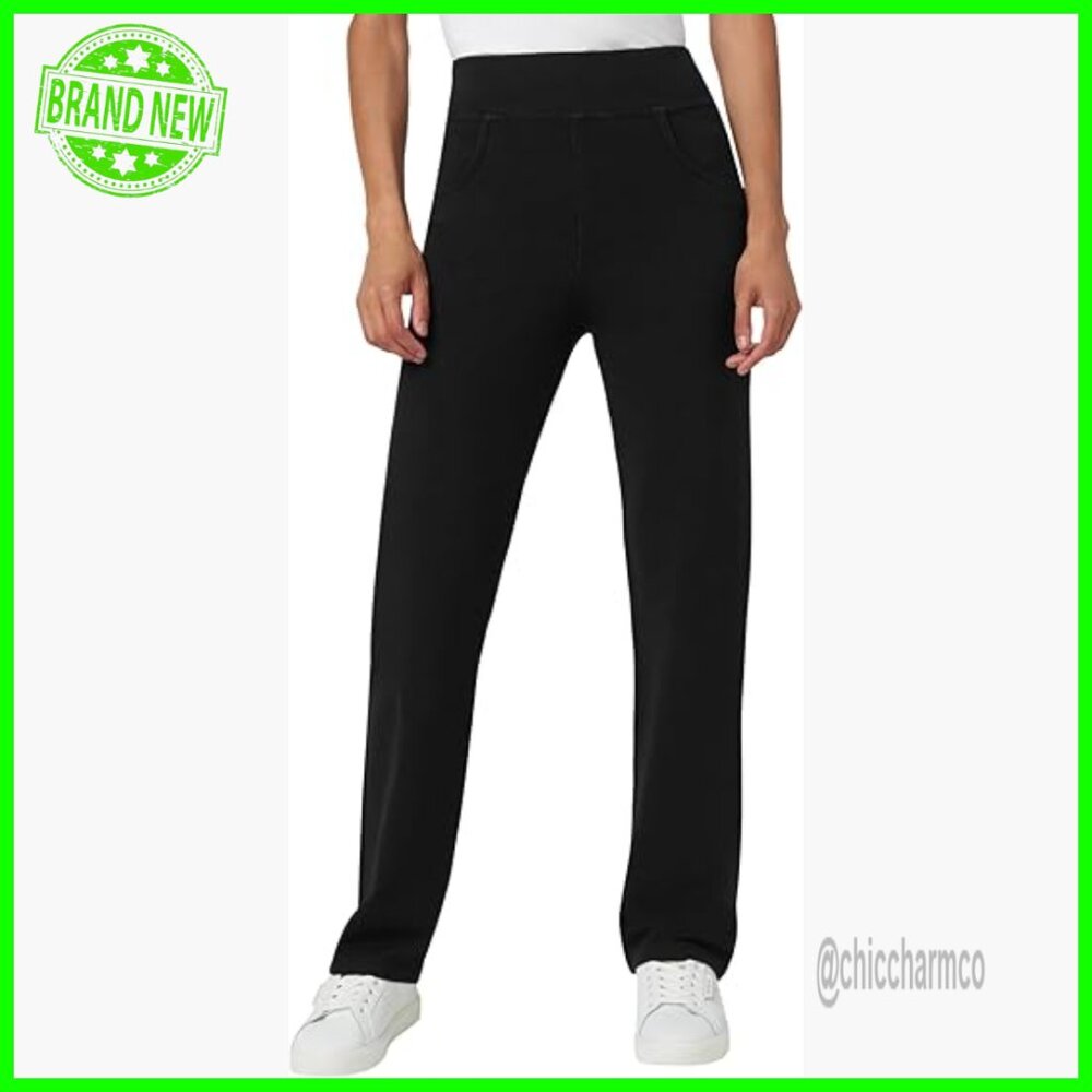 High Rise Straight Leg Denim Leggings, 32 Inseam, Stretch Cotton Blend